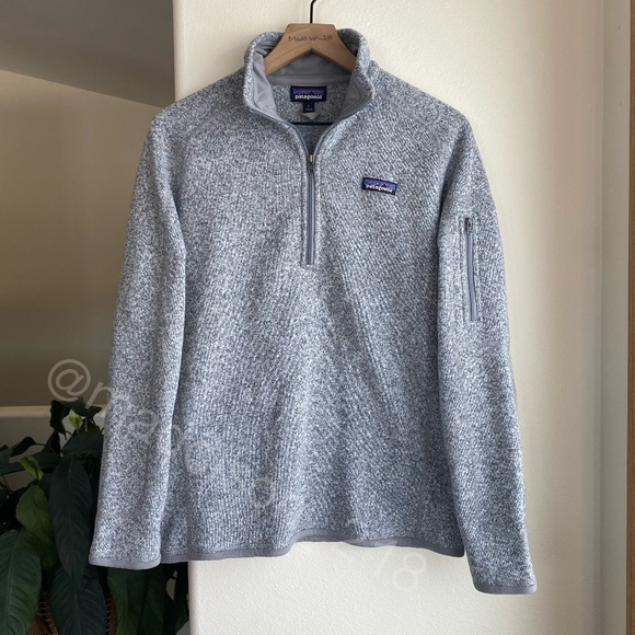 Patagonia Better Sweater 1/4-Zip Fleece Large Birch White Slim Fit Grey L - Picture 2 of 12